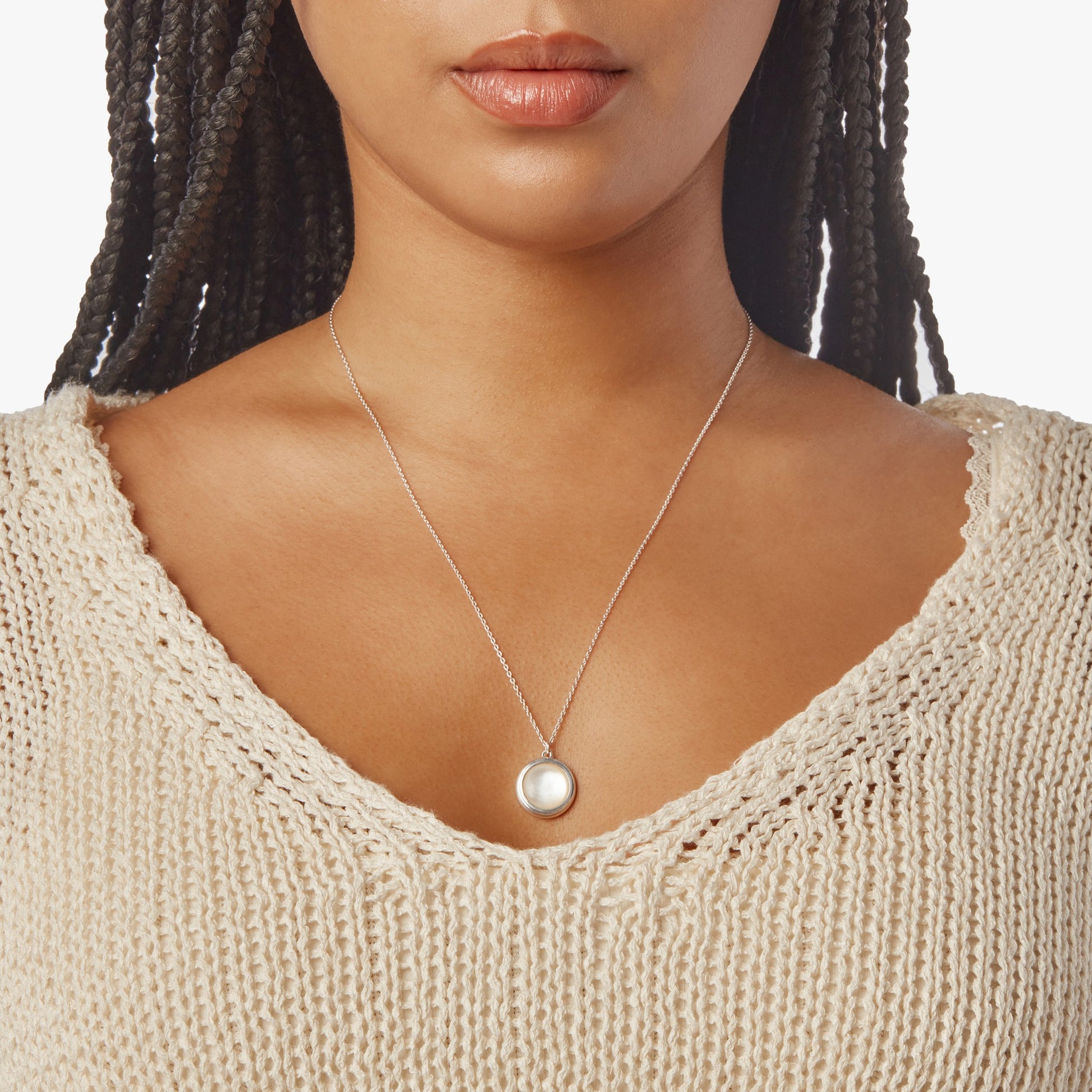 Heirloom Mother of Pearl Pendant Necklace - Sterling Silver