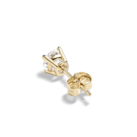 1 Carat Round Diamond Studs - Yellow Gold