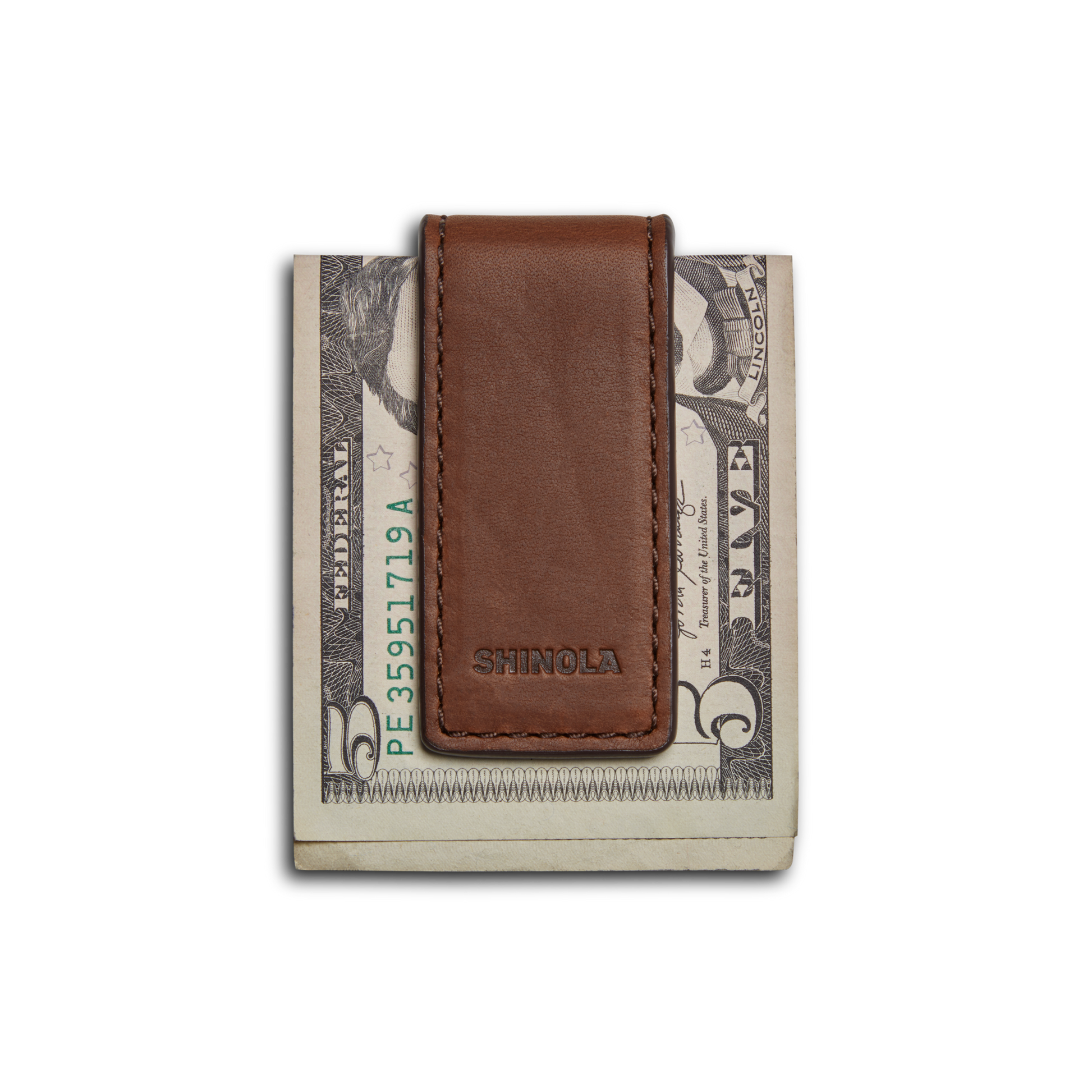 Magnetic Money Clip - Medium Brown