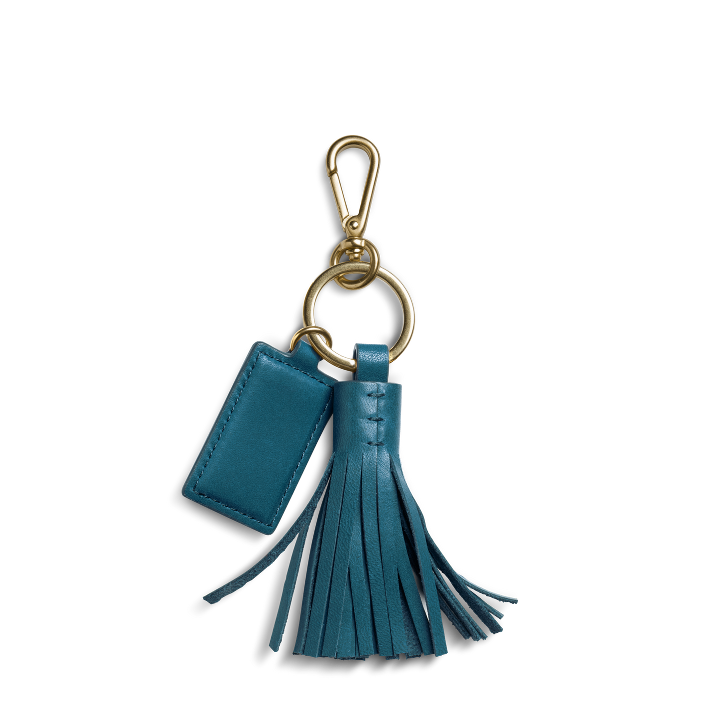 Leather Tassel Keychain - Emerald