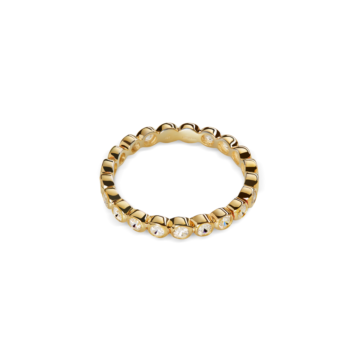 Diamond Rivet Eternity Band - Yellow Gold