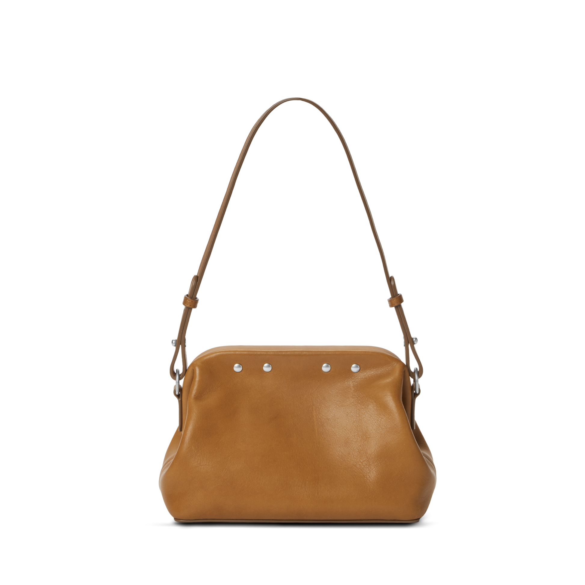 Rivet Frame Shoulder Bag - Tan