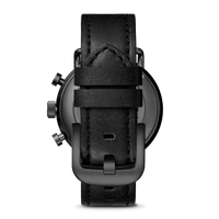 Canfield Sport Chronograph Watch - Black Leather Strap