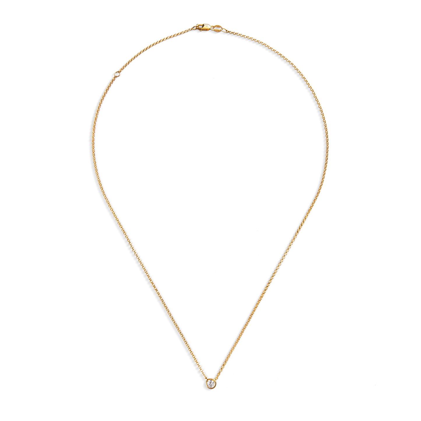 1/4 Carat Round Diamond Necklace - Yellow Gold