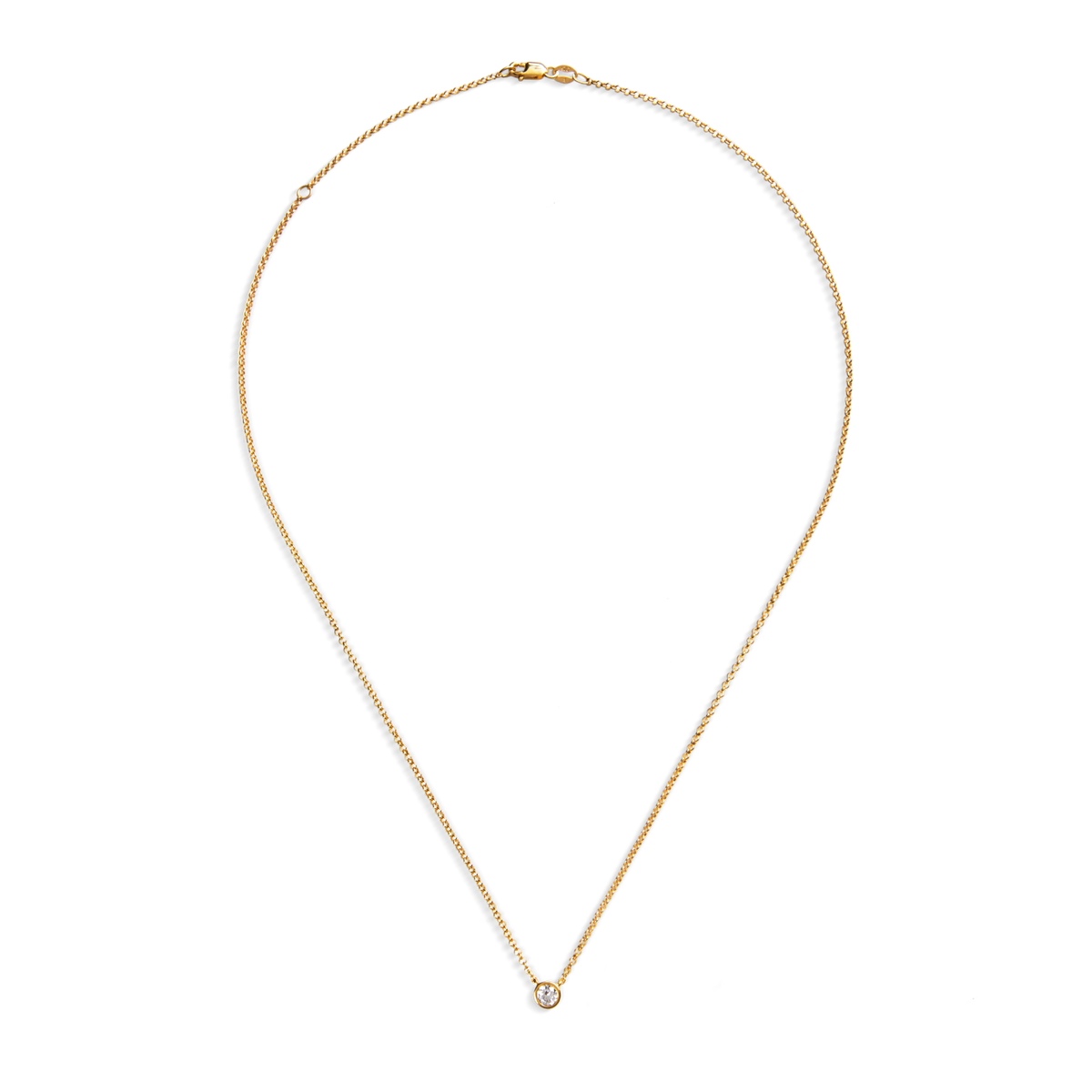 1/4 Carat Round Diamond Necklace - Yellow Gold