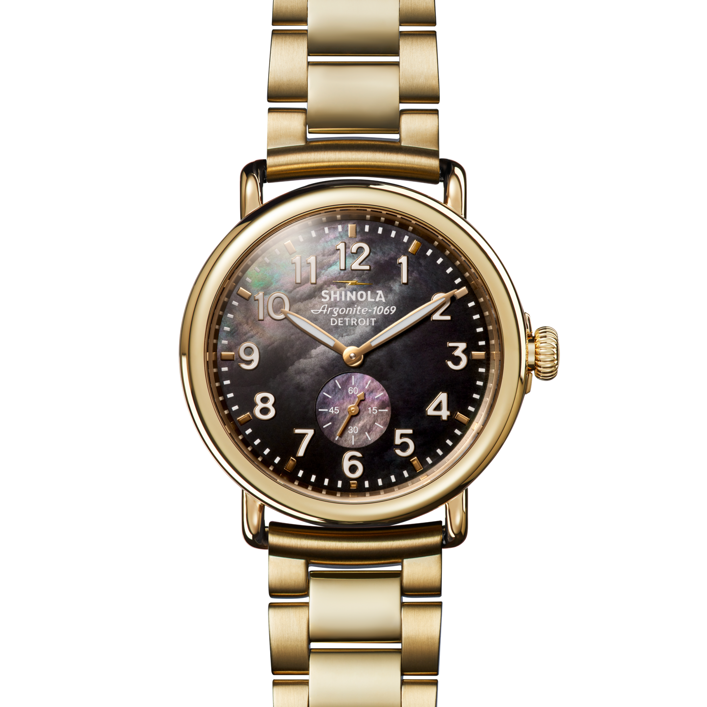 Gift Set: Runwell Sub Second 41mm, MOP Gold Bracelet - Black Mother of Pearl
