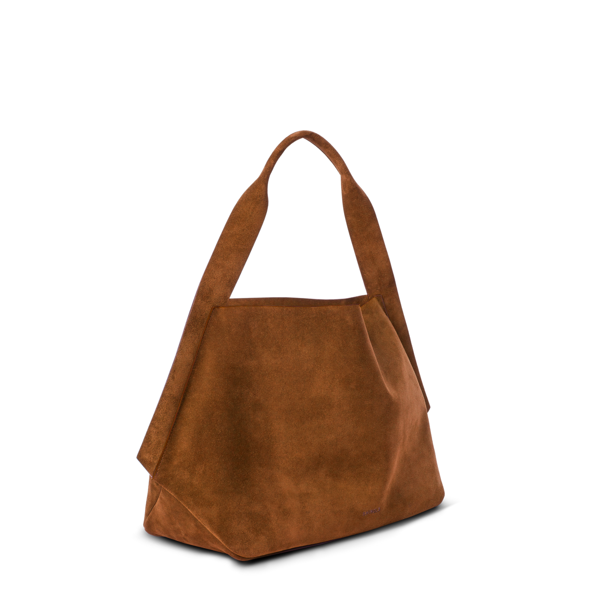 Derby Shoulder Bag - Tan Suede
