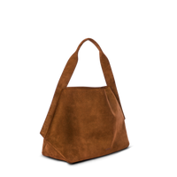 Derby Shoulder Bag - Tan Suede