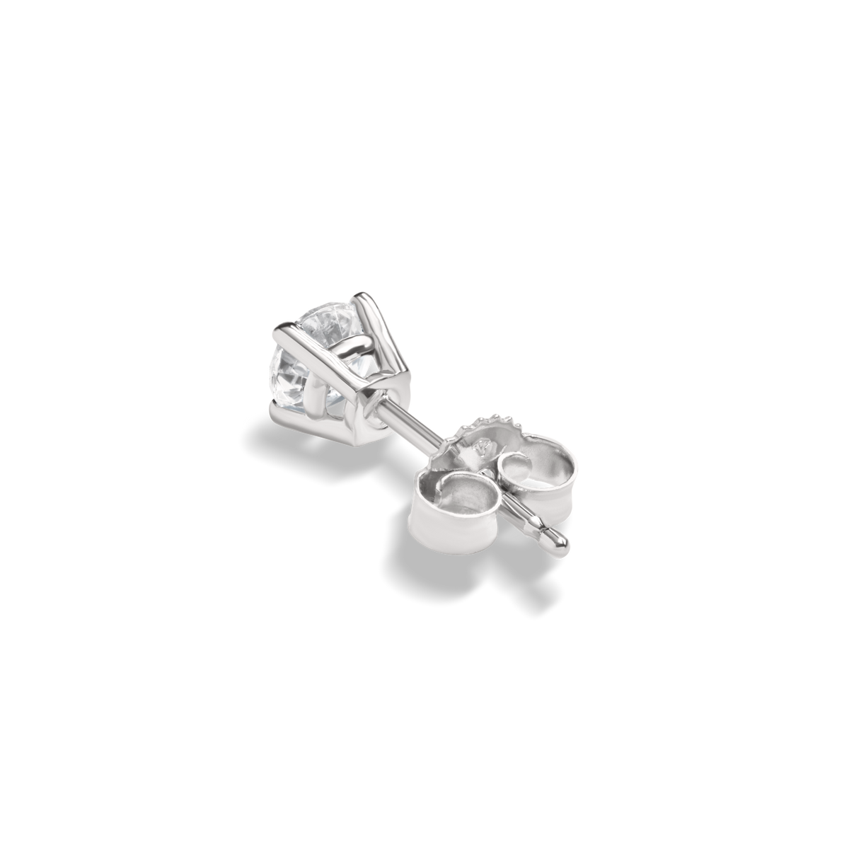 1/2 Carat Round Diamond Stud Earrings - White Gold