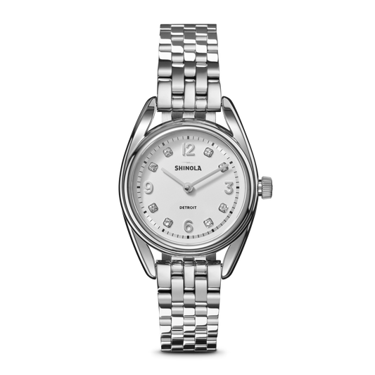 Diamond Derby Watch - Light Silver