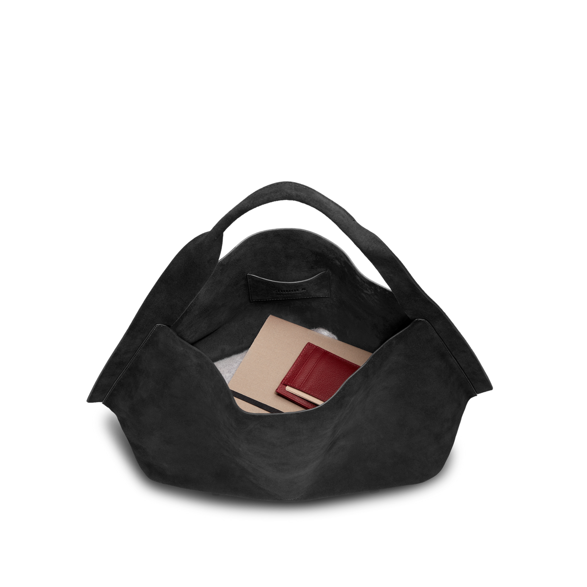 Derby Shoulder Bag - Black Suede
