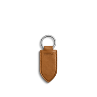 Leather Monogram Key Fob - Tan