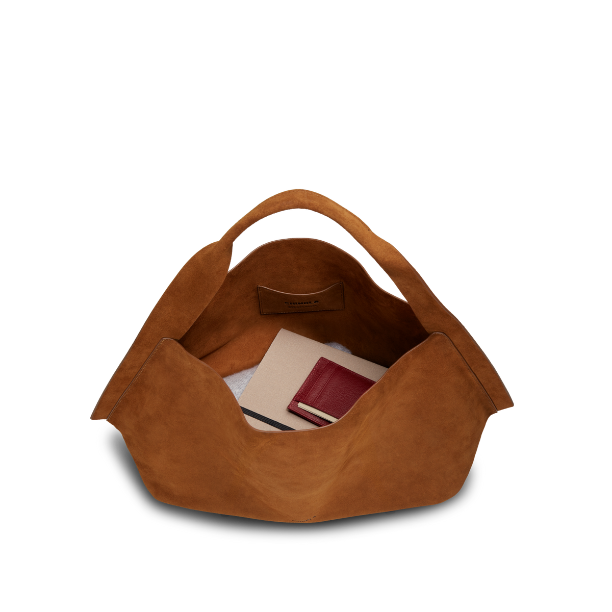 Derby Shoulder Bag - Tan Suede