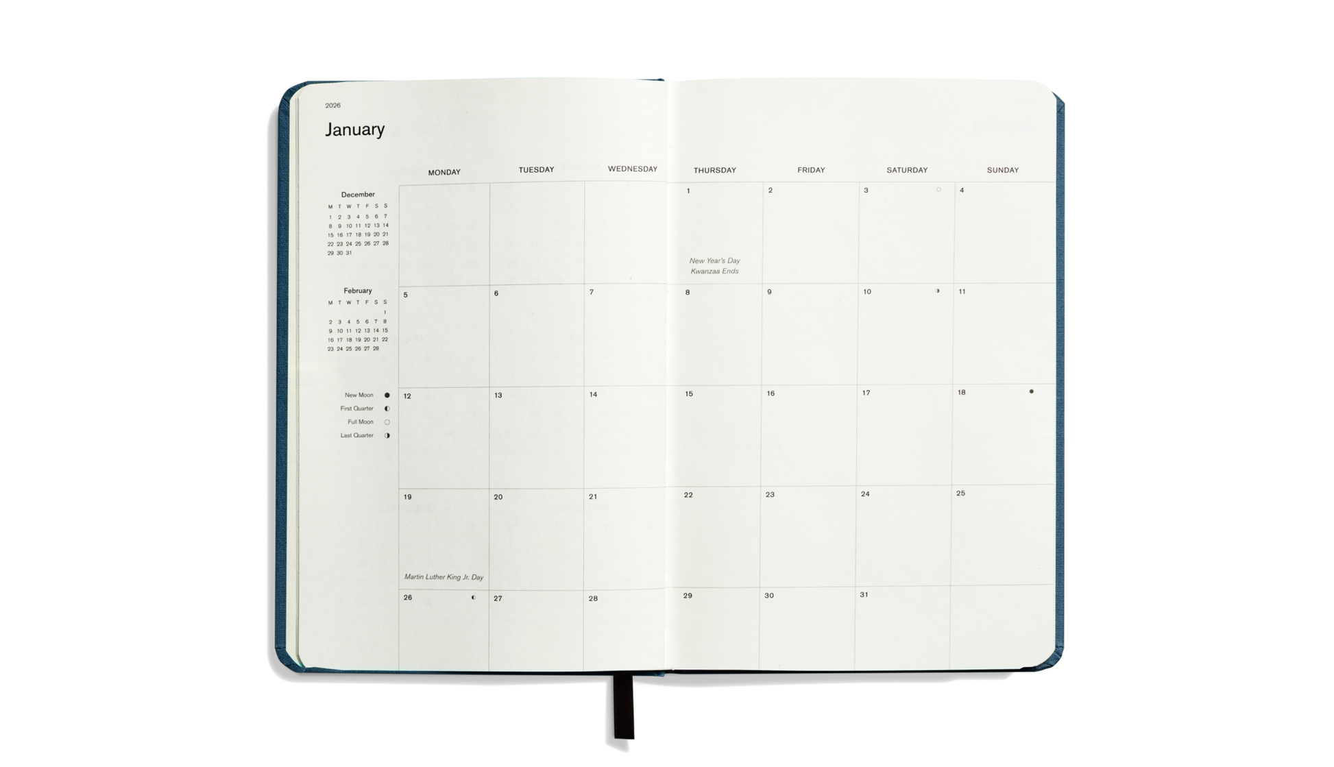 2026 12-Month Runwell Planner - Indigo