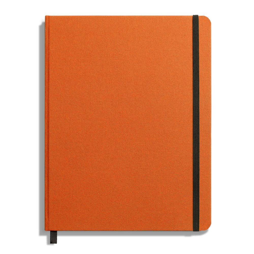 Large Hard Ruled Journal - Bold Orange