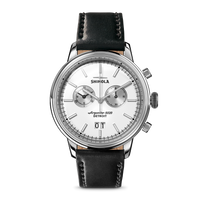 Bedrock Chronograph Watch - Black Leather Strap