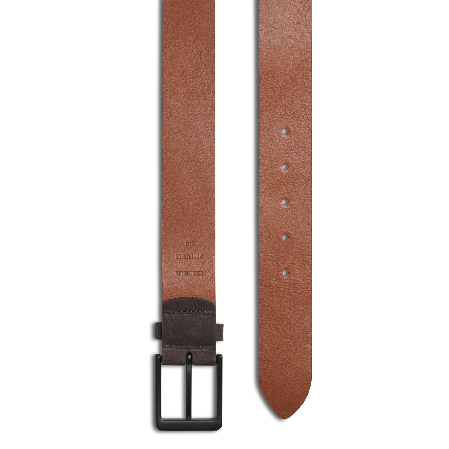 1 1/2" Lightning Bolt Keeper Belt Nubuck - Dark Brown