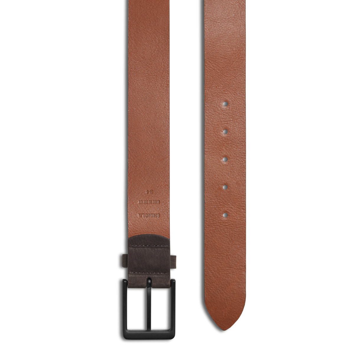 1 1/2" Lightning Bolt Keeper Belt Nubuck - Dark Brown