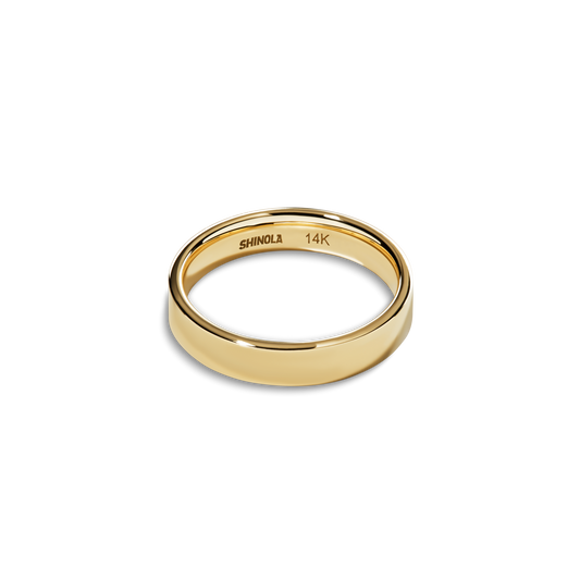 4mm Flat Yellow Gold Band