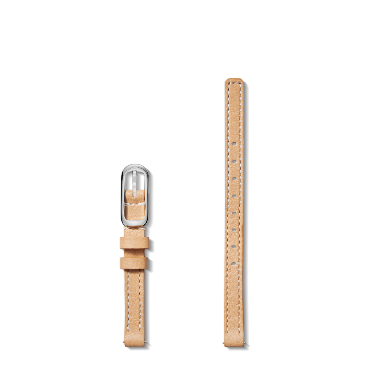 8mm Natural Leather Watch Strap - Natural