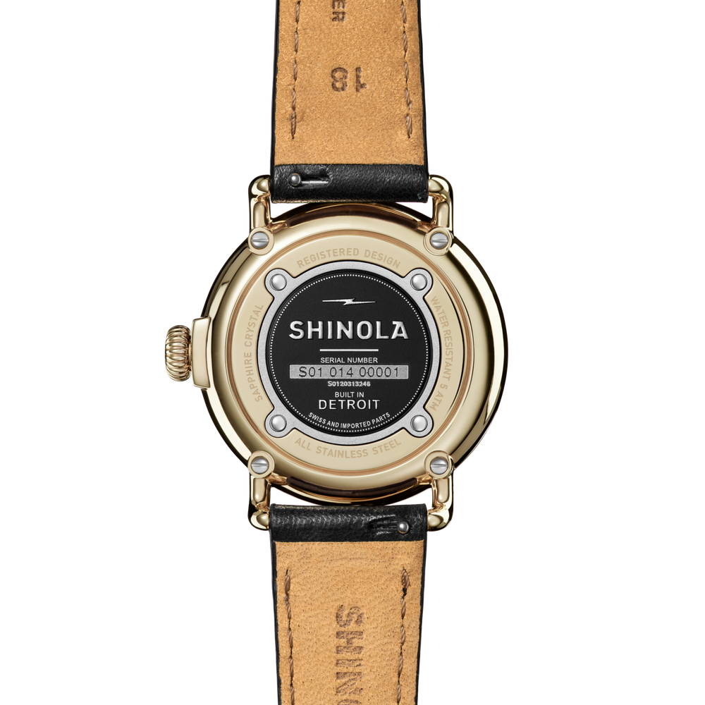 Runwell Watch - MOP Black Leather Strap