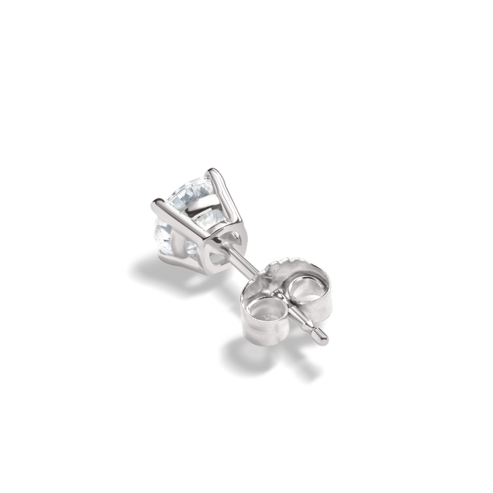 1 Carat Round Diamond Studs - White Gold