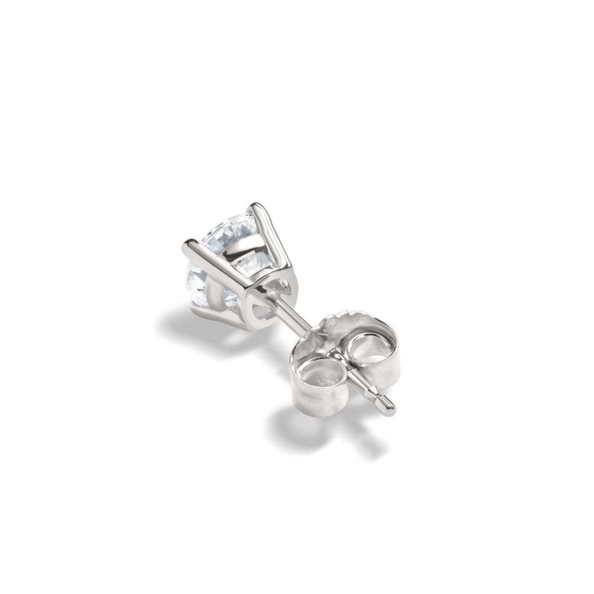 1 Carat Round Diamond Studs - White Gold