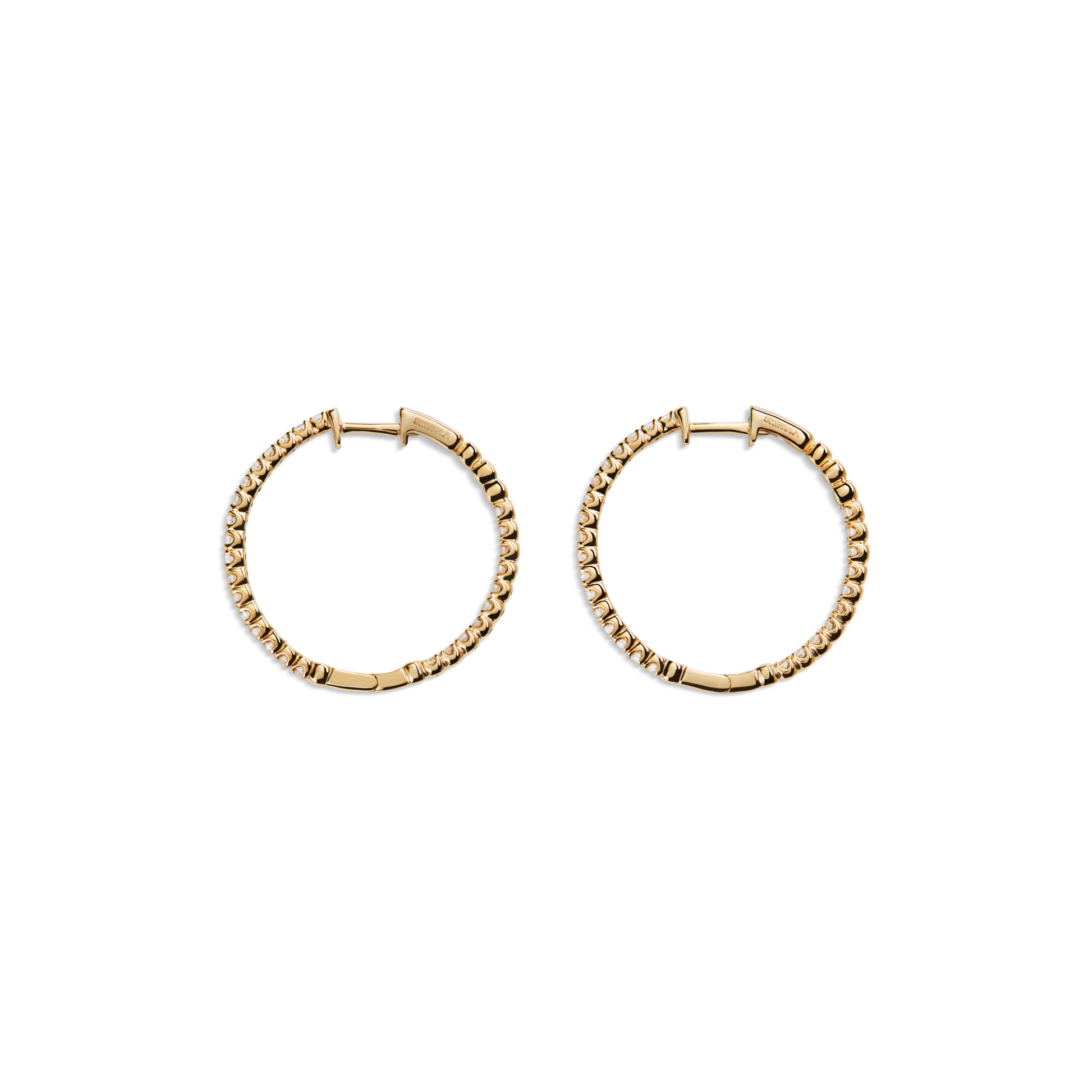 1 Carat Diamond Hoop Earrings - Yellow Gold