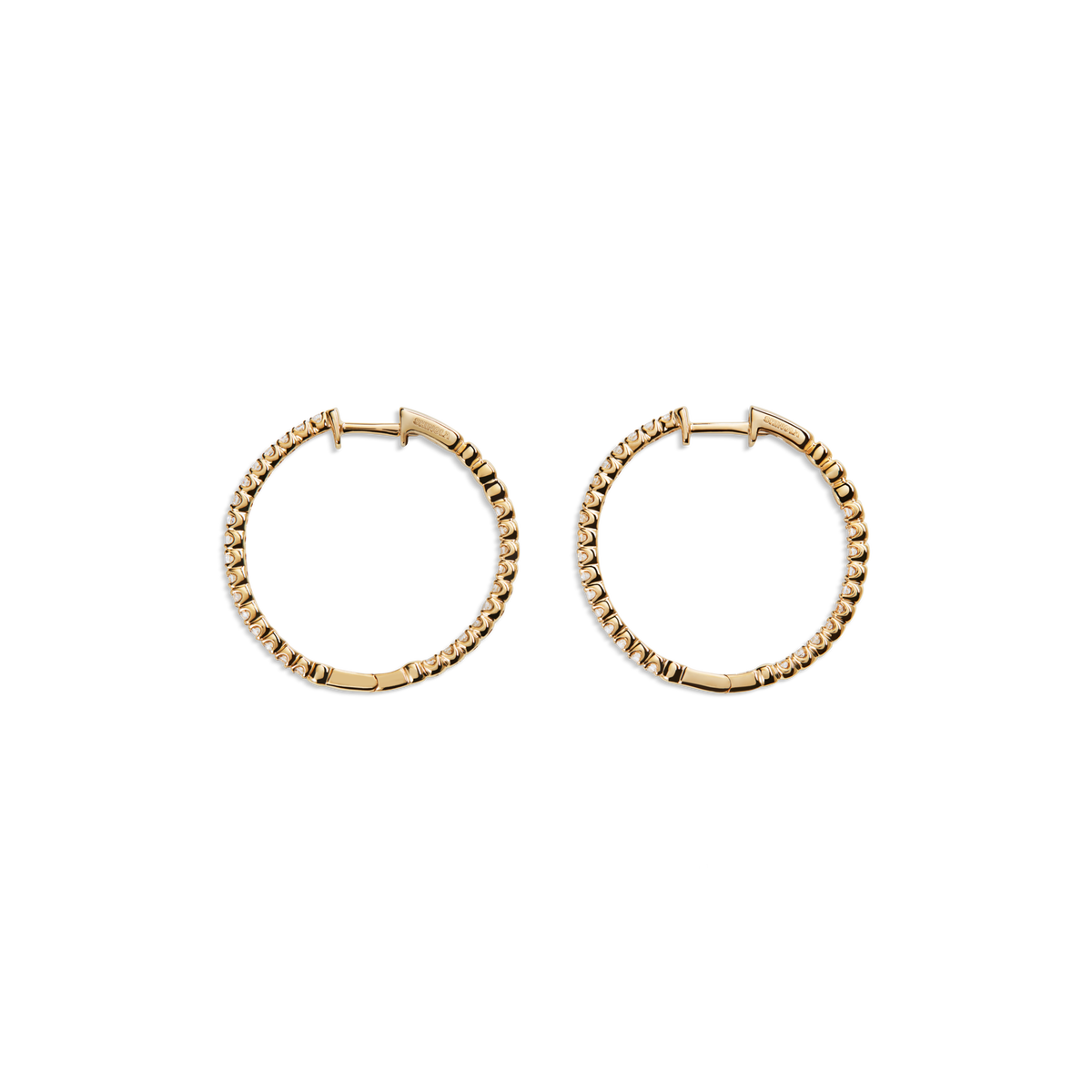 1 Carat Diamond Hoops - Yellow Gold