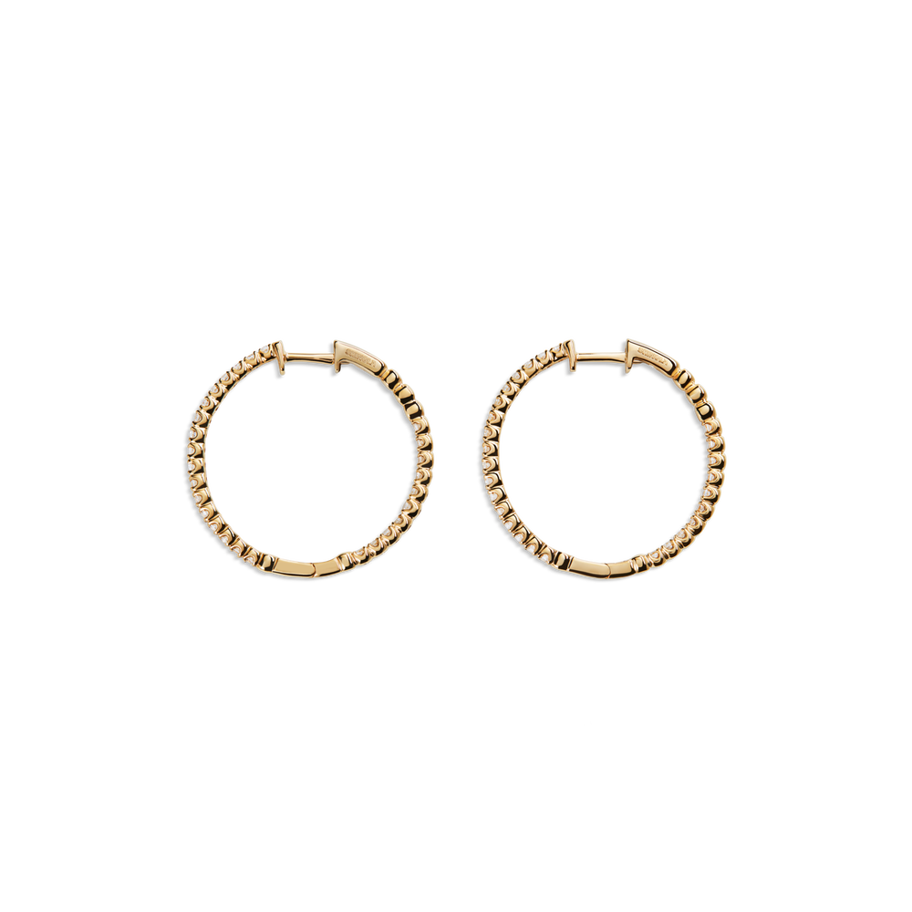 1 Carat Diamond Hoops - Yellow Gold