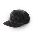 Corduroy Embroidered 6-Panel Hat - Black