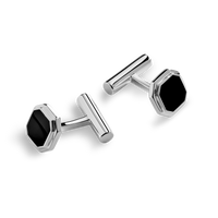 Octagonal Onyx Inlay Cufflinks