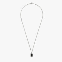 21mm Onyx Tag Necklace - Sterling Silver