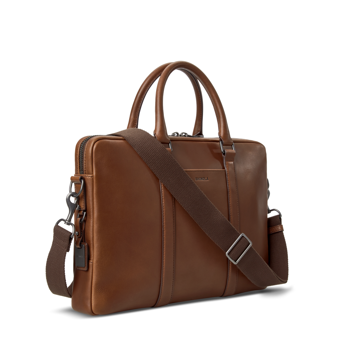 Computer Briefcase - Medium Brown