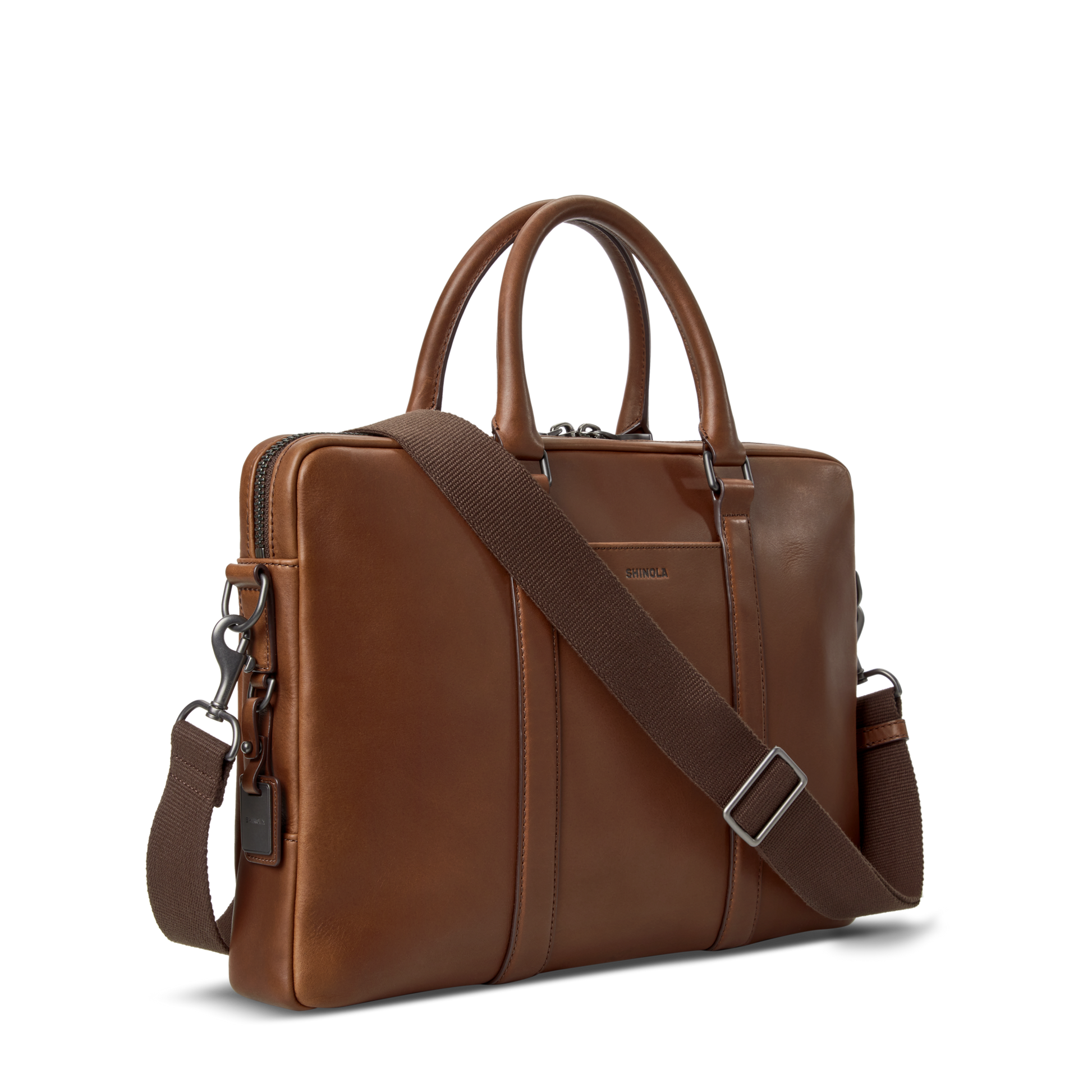 Computer Briefcase - Medium Brown