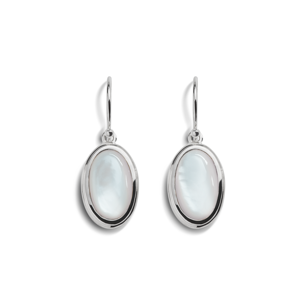 Heirloom Mother Of Pearl Drop Earrings - Sterling Silver