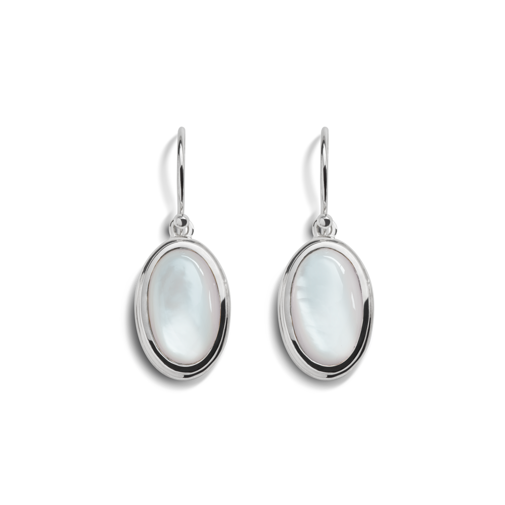 ★ROSEMONT★ Silver Mother of Pearl Earrings Necklace Set La s-l1200.jpg