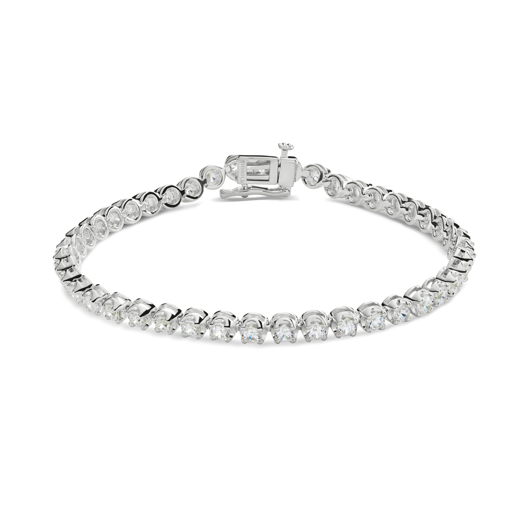4 Carat 7" Diamond Tennis Bracelet White Gold