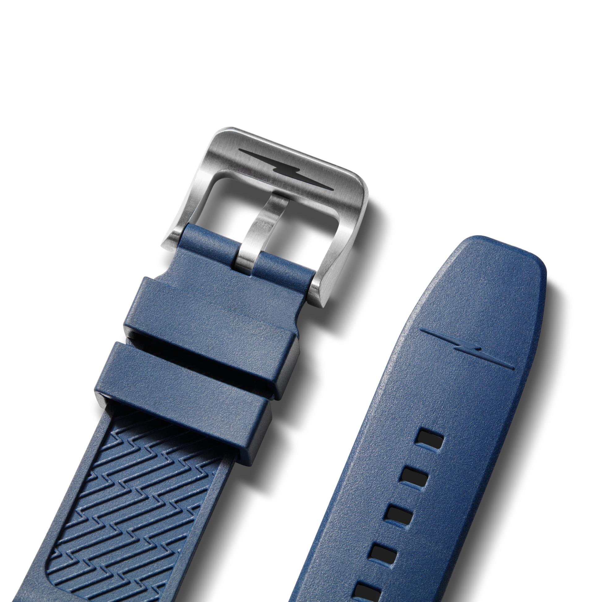 22mm Midnight Blue Expandable Dive Rubber Watch Strap - Midnight Blue