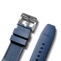 22mm Midnight Blue Expandable Dive Rubber Watch Strap - Midnight Blue