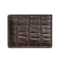 5 Pocket Card Case - Dark Brown Alligator