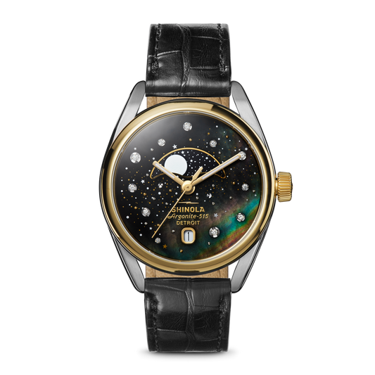 Celestial Derby Watch - Black Mother of Pearl Diamond