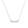 Diamond Pave Rivet Double Row Necklace - White Gold