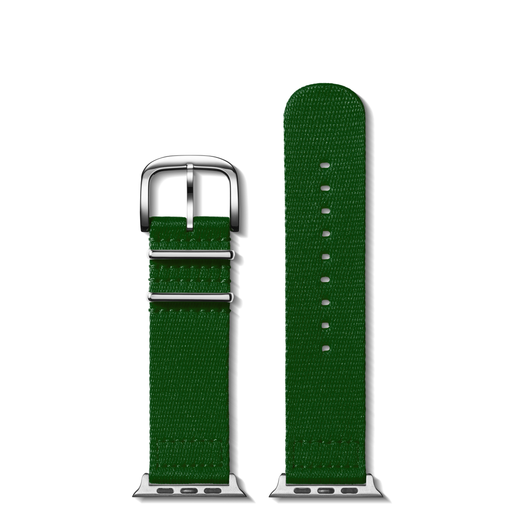 24mm Green Split Nylon Apple Watch Strap - Green