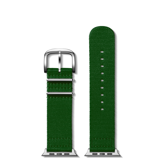 24mm Green Split Nylon Apple Watch Strap - Green