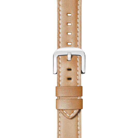 20mm Natural Leather Watch Strap - Natural