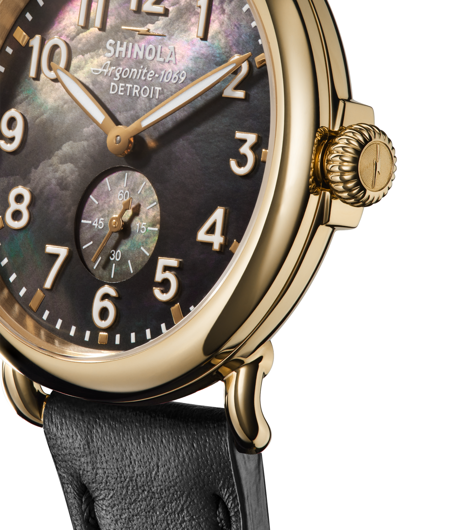 Runwell Watch - Black Mother of Pearl