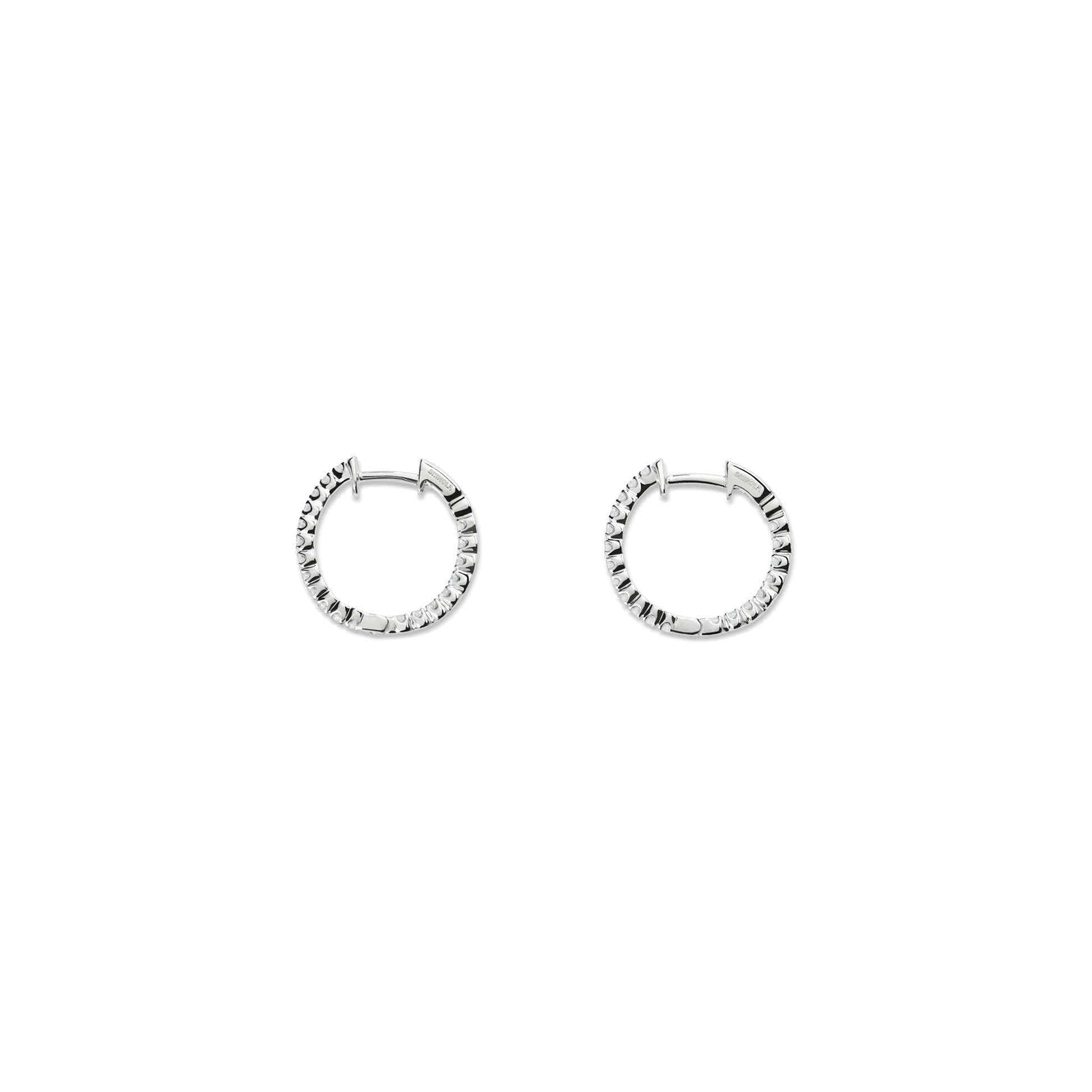 1/2 Carat Diamond Hoop Earrings - White Gold