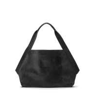 Derby Shoulder Bag - Black Suede