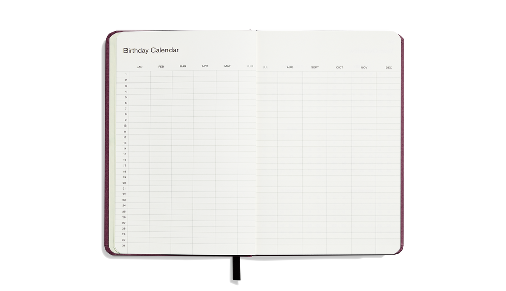 2026 12 Month Runwell Planner - Merlot